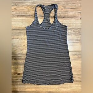 lululemon athletica Black and White Striped Tank Top